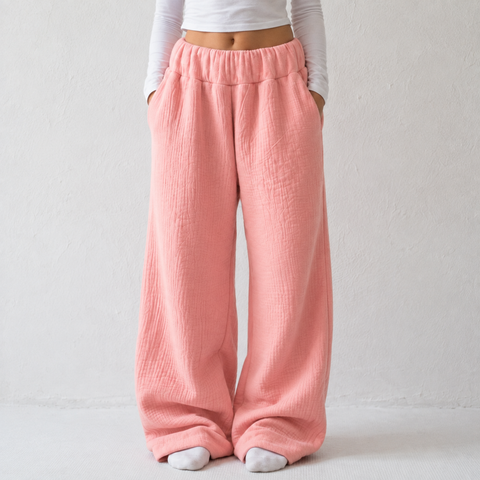 Premium Sherpa Lined Comfort Pants - Petal